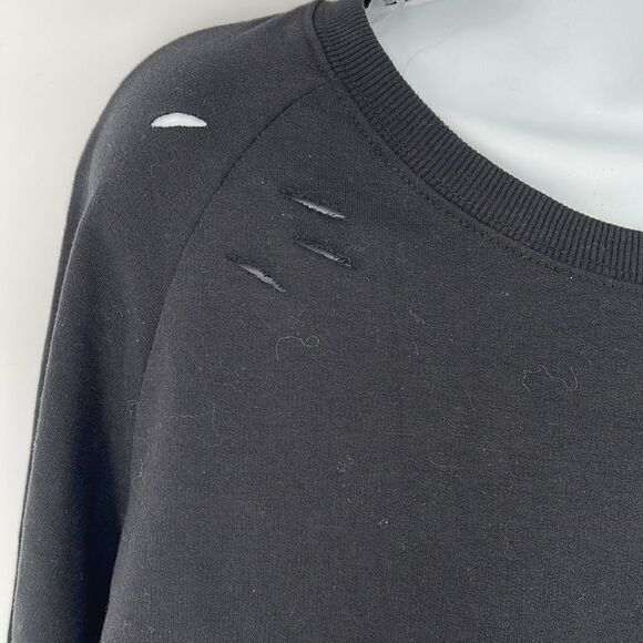 Derek heart distressed slashed cropped Los Angeles sweatshirt vintage car NEW 1X - Picture 7 of 11